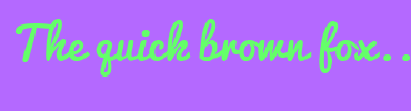 Image with Font Color 64FF69 and Background Color B469FF